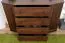 Commode moderne en pin massif Junco 166, 100 x 140 x 47 cm, couleur noyer, avec 4 tiroirs et 6 compartiments, bois de grande qualité, finition professionnelle