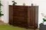 Commode moderne en pin massif Junco 166, 100 x 140 x 47 cm, couleur noyer, avec 4 tiroirs et 6 compartiments, bois de grande qualité, finition professionnelle