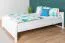 Lit enfant et adolescent blanc | Pin massif 77 | 140 x 200 cm | Design épuré | Incl. sommier à lattes