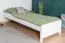 Lit simple blanc, lit d'appoint moderne en pin massif 78, sommier à lattes inclus, surface de couchage 80 x 200 cm, stable et durable