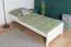 Lit simple blanc, lit d'appoint moderne en pin massif 78, sommier à lattes inclus, surface de couchage 80 x 200 cm, stable et durable
