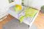 Lit enfant moderne blanc | Pin massif | 140 x 200 cm | Avec sommier | Design épuré et robuste