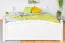 Lit enfant moderne blanc | Pin massif | 140 x 200 cm | Avec sommier | Design épuré et robuste