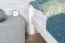 Lit double moderne, lit d'appoint en pin massif 87, en blanc, sommier à lattes inclus, dimensions du matelas 160 x 200 cm, finition de haute qualité