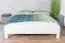 Lit double moderne, lit d'appoint en pin massif 87, en blanc, sommier à lattes inclus, dimensions du matelas 160 x 200 cm, finition de haute qualité