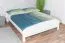 Lit double moderne, lit d'appoint en pin massif 87, en blanc, sommier à lattes inclus, dimensions du matelas 160 x 200 cm, finition de haute qualité