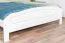 Lit double moderne, lit d'appoint en pin massif 87, en blanc, sommier à lattes inclus, dimensions du matelas 160 x 200 cm, finition de haute qualité