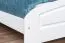 Lit double moderne, lit d'appoint en pin massif 87, en blanc, sommier à lattes inclus, dimensions du matelas 160 x 200 cm, finition de haute qualité