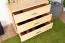 Commode en pin massif naturel Columba 21 | 3 grands tiroirs | 79 x 100 x 50 cm | Finition artisanale