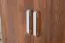 Armoire avec moulures décoratives en pin massif couleur noyer Columba 01 - dimensions 195 x 80 x 59 cm