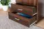 Armoire avec moulures décoratives en pin massif couleur noyer Columba 01 - dimensions 195 x 80 x 59 cm