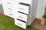 Commode moderne en pin massif Columba 05, en blanc, 101 x 121 x 50 cm, de grande qualité, stable et robuste, élégante
