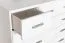 Commode moderne en pin massif Columba 05, en blanc, 101 x 121 x 50 cm, de grande qualité, stable et robuste, élégante