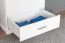 Chambre complète blanche Bueto | Ensemble 3 pièces style maison de campagne | Lit 160 x 200 cm, armoire, commode | Massif