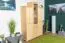 Armoire en bois de pin massif naturel Junco 18 - Dimensions 195 x 135 x 44 cm (H x L x P)