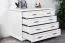 Commode blanche en pin massif Pipilo 24, avec 4 grands tiroirs, 73 x 96 x 54 cm, beaucoup d'espace de rangement, finition de qualité, durable
