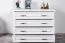 Commode blanche en pin massif Pipilo 24, avec 4 grands tiroirs, 73 x 96 x 54 cm, beaucoup d'espace de rangement, finition de qualité, durable