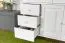 Armoire blanche en pin massif Junco 38, beaucoup d'espace de rangement, 195 x 102 x 42 cm, avec 6 compartiments et 3 tiroirs, très spacieuse, stable