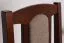 Chaise en bois Madohn en hêtre aspect noyer, style classique, assise rembourrée en mousse T-25, dossier partiellement rembourré, bois robuste