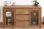 Vitrine Selun 01, Couleur : Chêne brun foncé - 80 x 140 x 43 cm (H x L x P)