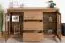 Vitrine Selun 01, Couleur : Chêne brun foncé - 80 x 140 x 43 cm (H x L x P)