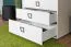 Chambre d'enfant - Commode Benjamin 06, Couleur : Blanc - Dimensions : 89 x 84 x 56 cm (H x L x P)