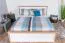 Lit double Lotofaga 22 blanc et noyer | Couchage 160 x 200 cm | Design moderne et qualité supérieure
