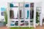 Armoire brillant, Couleur: Blanc / Blanc - Dimensions: 224 x 227 x 56 cm (H x L x P)
