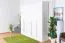 Armoire brillant, Couleur: Blanc / Blanc - Dimensions: 224 x 227 x 56 cm (H x L x P)