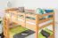 Lits superposés 90 x 200 cm pour adultes "Easy Premium Line" K17/n, hêtre massif laqué naturel, convertibles