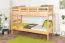 Lits superposés 90 x 200 cm pour adultes "Easy Premium Line" K17/n, hêtre massif laqué naturel, convertibles