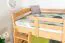 Lits superposés 90 x 200 cm pour adultes "Easy Premium Line" K17/n, hêtre massif laqué naturel, convertibles