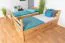 Lits superposés / Lit à étage 90 x 200 cm pour enfants "Easy Premium Line" K17/n avec couchette et 2 caches, hêtre massif laqué naturel, divisible