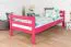 Lit mezzanine 90 x 200 cm, "Easy Premium Line" K22/n, bois de hêtre massif laqué rose, divisible