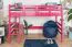 Lit mezzanine 90 x 190 cm, "Easy Premium Line" K22/n, bois de hêtre massif laqué rose, divisible