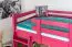 Lit mezzanine 90 x 190 cm, "Easy Premium Line" K22/n, bois de hêtre massif laqué rose, divisible