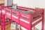 Lit mezzanine 90 x 200 cm, "Easy Premium Line" K22/n, bois de hêtre massif laqué rose, divisible