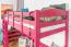 Lit mezzanine 90 x 200 cm, "Easy Premium Line" K22/n, bois de hêtre massif laqué rose, divisible