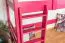 Lit mezzanine 90 x 200 cm, "Easy Premium Line" K22/n, bois de hêtre massif laqué rose, divisible