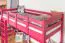 Lit mezzanine 90 x 200 cm, "Easy Premium Line" K22/n, bois de hêtre massif laqué rose, divisible
