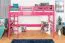 Lit mezzanine 90 x 200 cm, "Easy Premium Line" K22/n, bois de hêtre massif laqué rose, divisible
