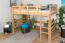Lit mezzanine 140 x 190 cm "Easy Premium Line" K23/n, hêtre massif verni naturel, divisible