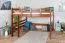 Lit mezzanine 140 x 200 cm "Easy Premium Line" K23/n, hêtre massif laqué brun foncé, divisible