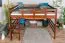 Lit mezzanine 140 x 200 cm "Easy Premium Line" K23/n, hêtre massif laqué brun foncé, divisible