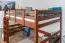 Lit mezzanine 140 x 200 cm "Easy Premium Line" K23/n, hêtre massif laqué brun foncé, divisible