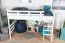 Lit mezzanine "Easy Premium Line" K23/n, hêtre massif laqué blanc, divisible - Surface de couchage : 120 x 190 cm