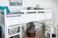 Lit mezzanine 160 x 190 cm "Easy Premium Line" K23/n, hêtre massif laqué blanc, divisible
