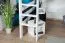 Lit mezzanine 160 x 190 cm "Easy Premium Line" K23/n, hêtre massif laqué blanc, divisible