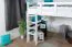 Lit mezzanine 160 x 190 cm "Easy Premium Line" K23/n, hêtre massif laqué blanc, divisible