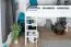 Lit mezzanine 160 x 190 cm "Easy Premium Line" K23/n, hêtre massif laqué blanc, divisible
